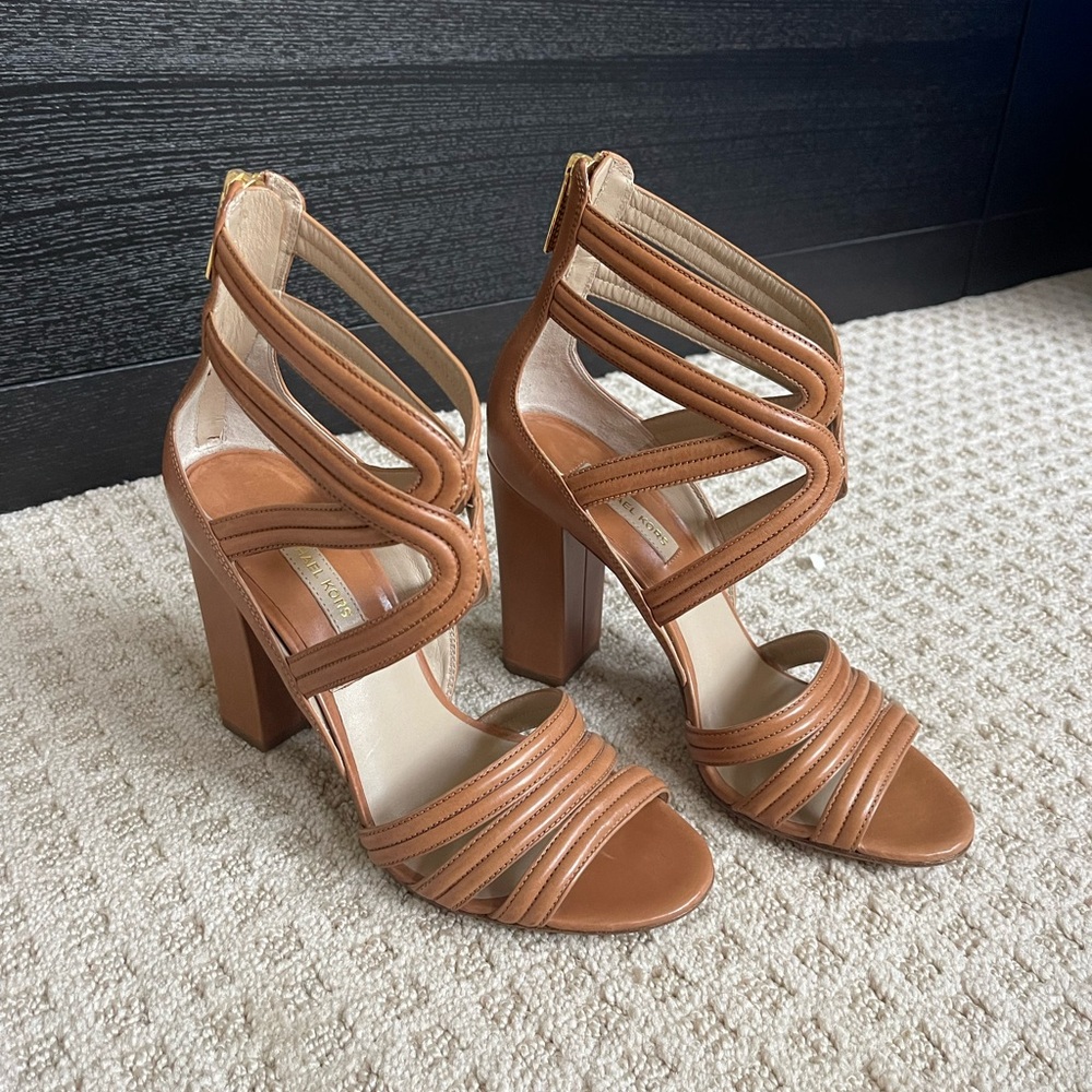 Michael Kors Collection Italian Leather Chunky Heel